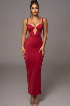 Red Enchantment Bustier Maxi Dress
