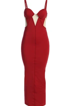 Red Enchantment Bustier Maxi Dress