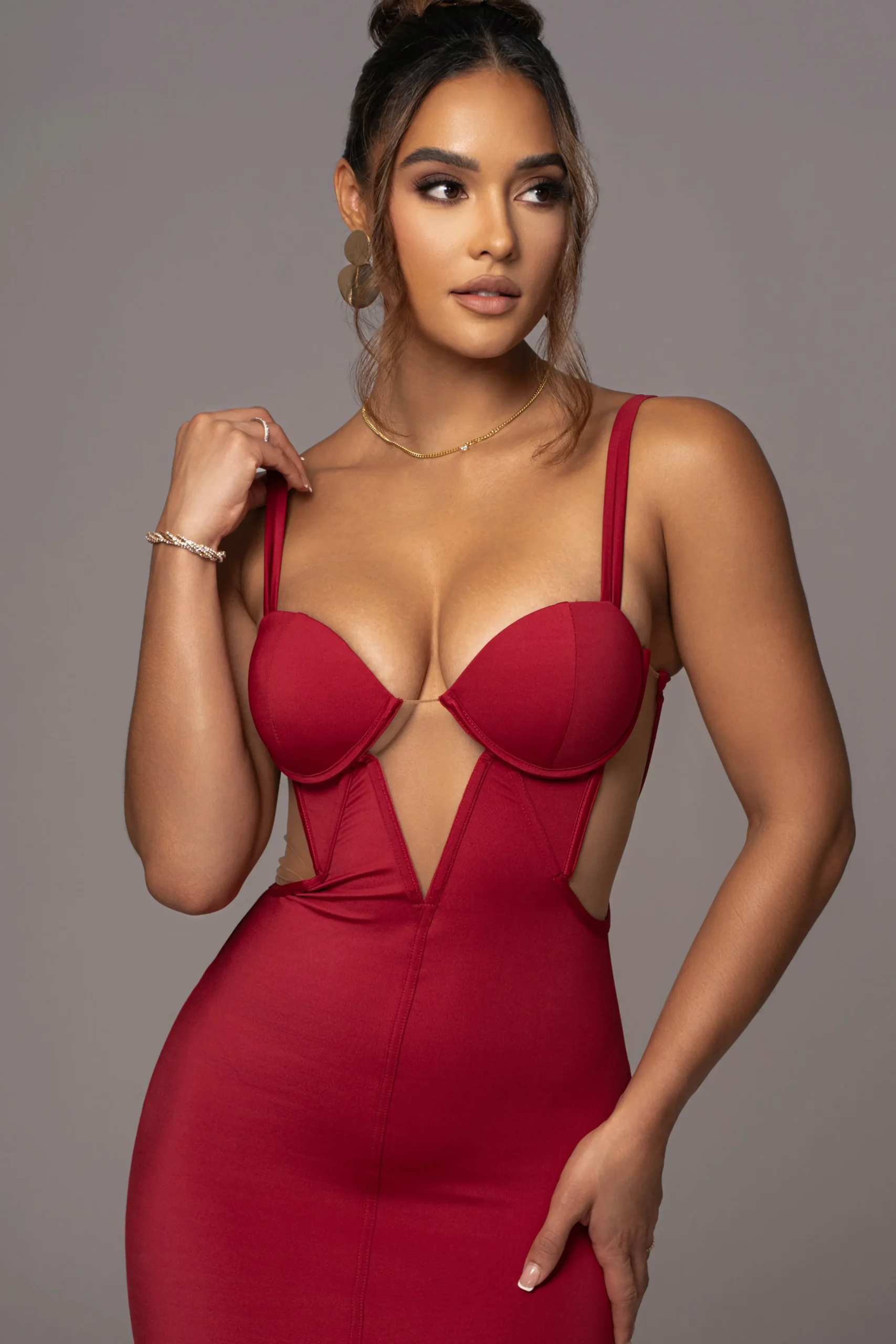 Red Enchantment Bustier Maxi Dress