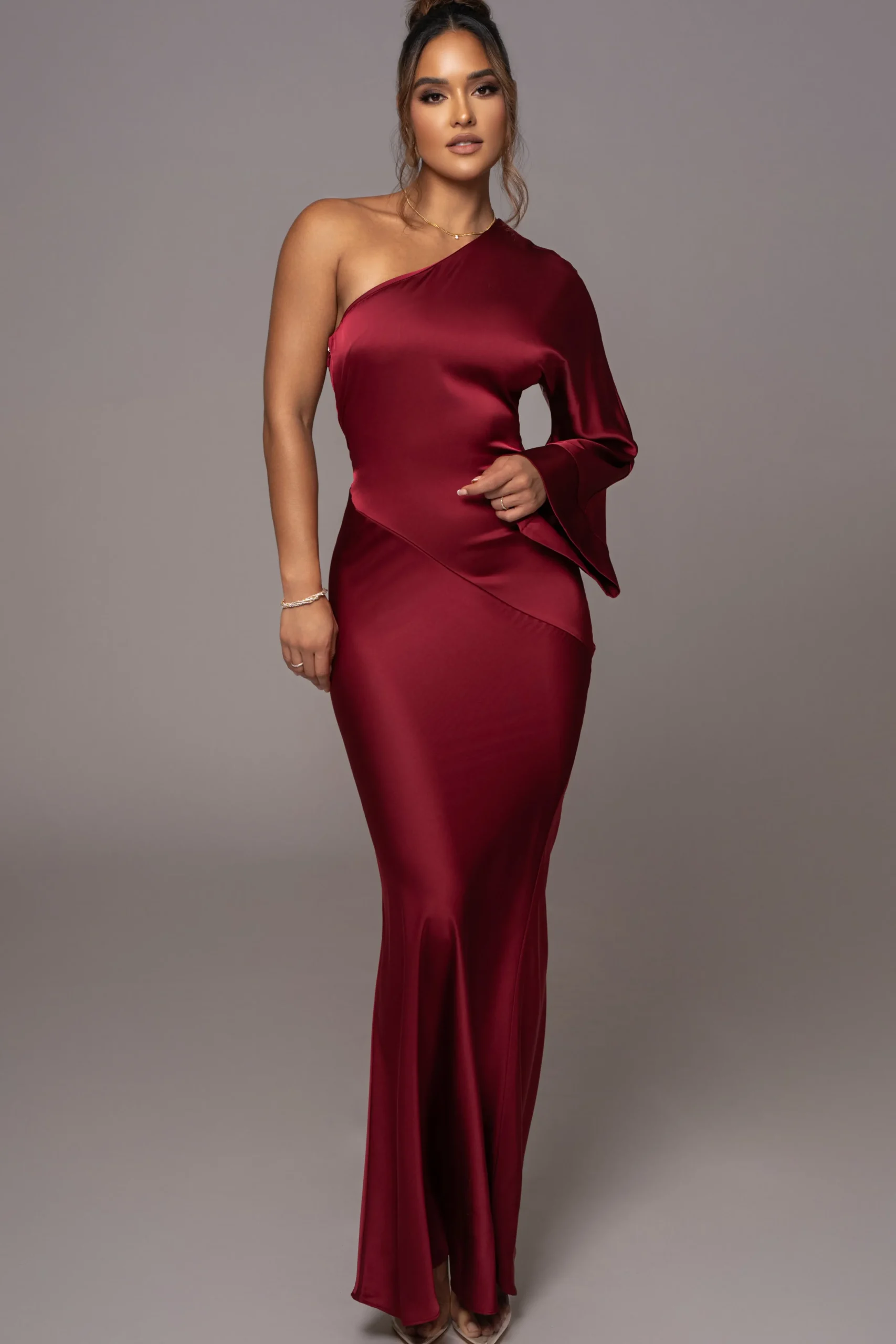 Red Femme Drape Maxi Dress