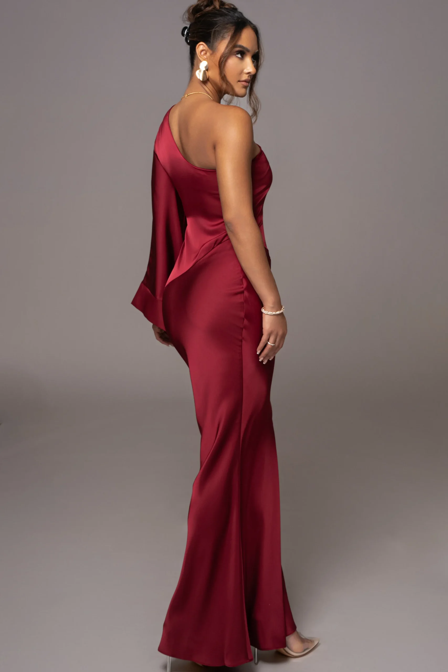 Red Femme Drape Maxi Dress