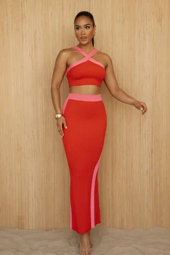 Red Heartbreaker Two-Piece Skirt Set