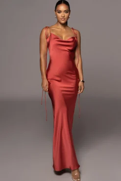 Red Irresistible Satin Maxi Dress
