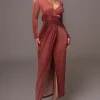 Red Karissa Plunge Maxi Dress