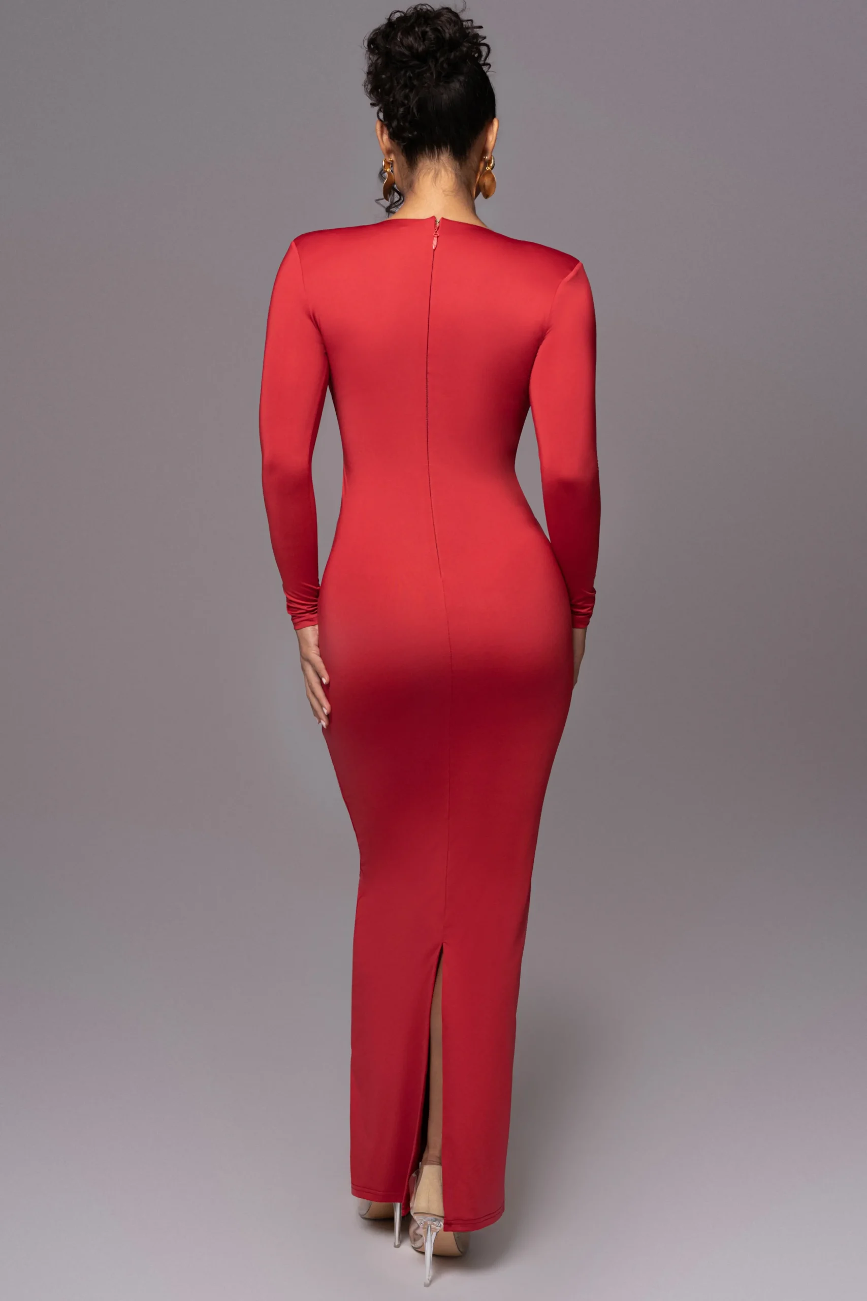 Red Rowan Plunge Maxi Dress