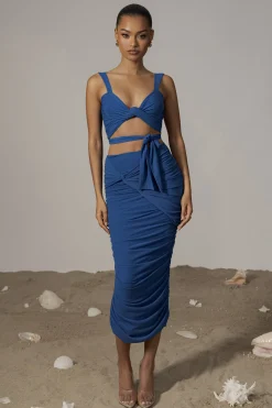 Royal Blue Extend Your Stay Skirt Set