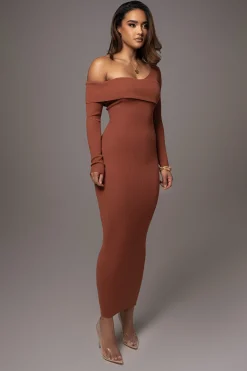 Rust Harper Knit Maxi Dress