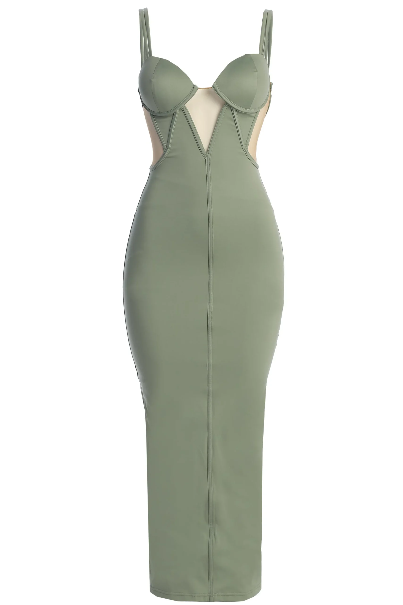 Sage Enchantment Bustier Maxi Dress