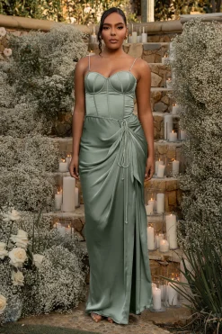 Sage Olea Satin Skirt
