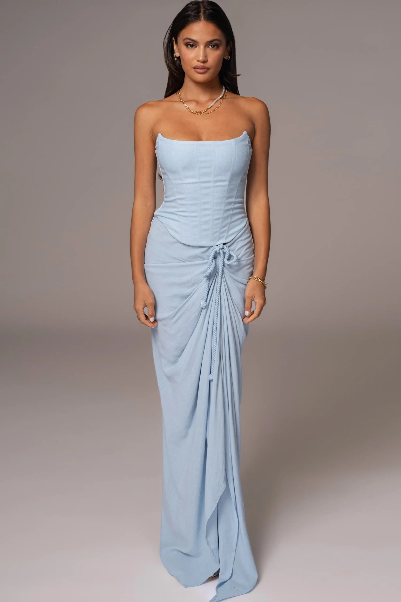 Sky Blue Fenix Reversible Linen Corset