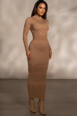 Tan Klaudette Knit Bodysuit