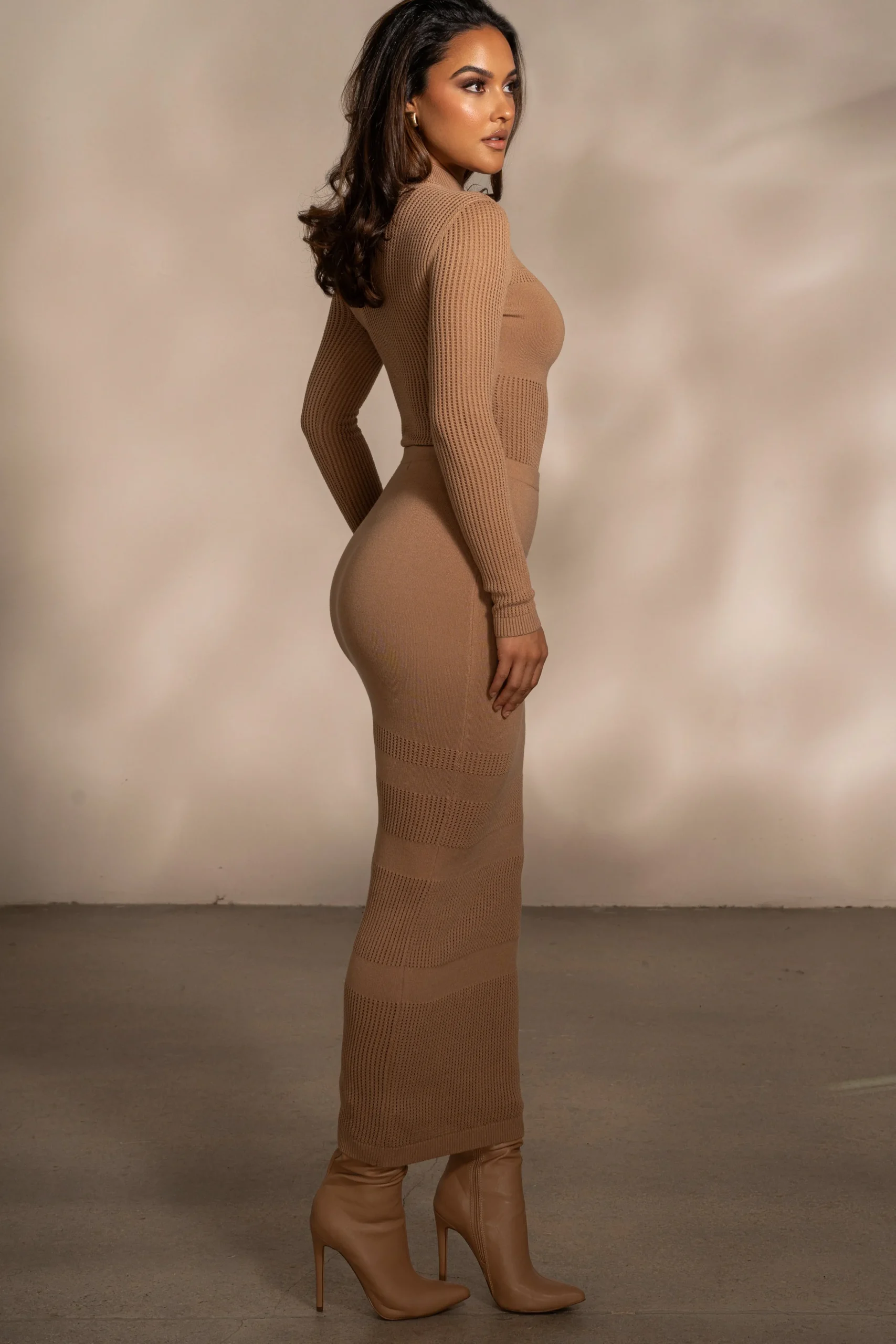 Tan Klaudette Knit Bodysuit