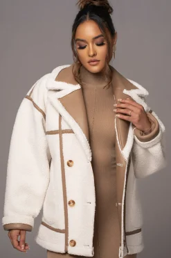 Tan Never Settle Reversible Teddy Jacket