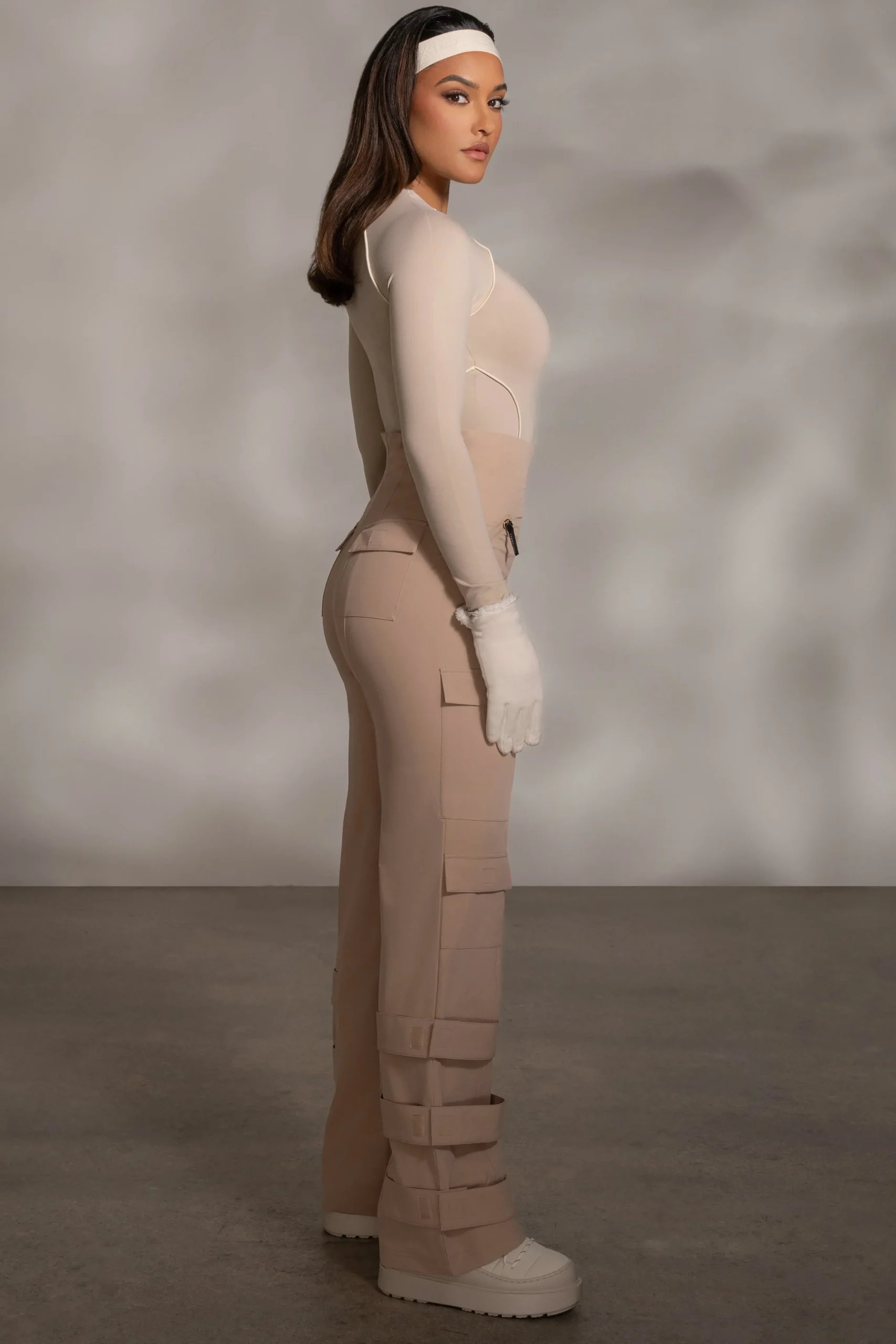 Tan Nyah Nylon Utility Pants