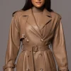 Tan Odin Faux Leather Coat