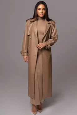 Tan Odin Faux Leather Coat