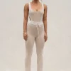 Taupe/White Faya Ribbed Pants