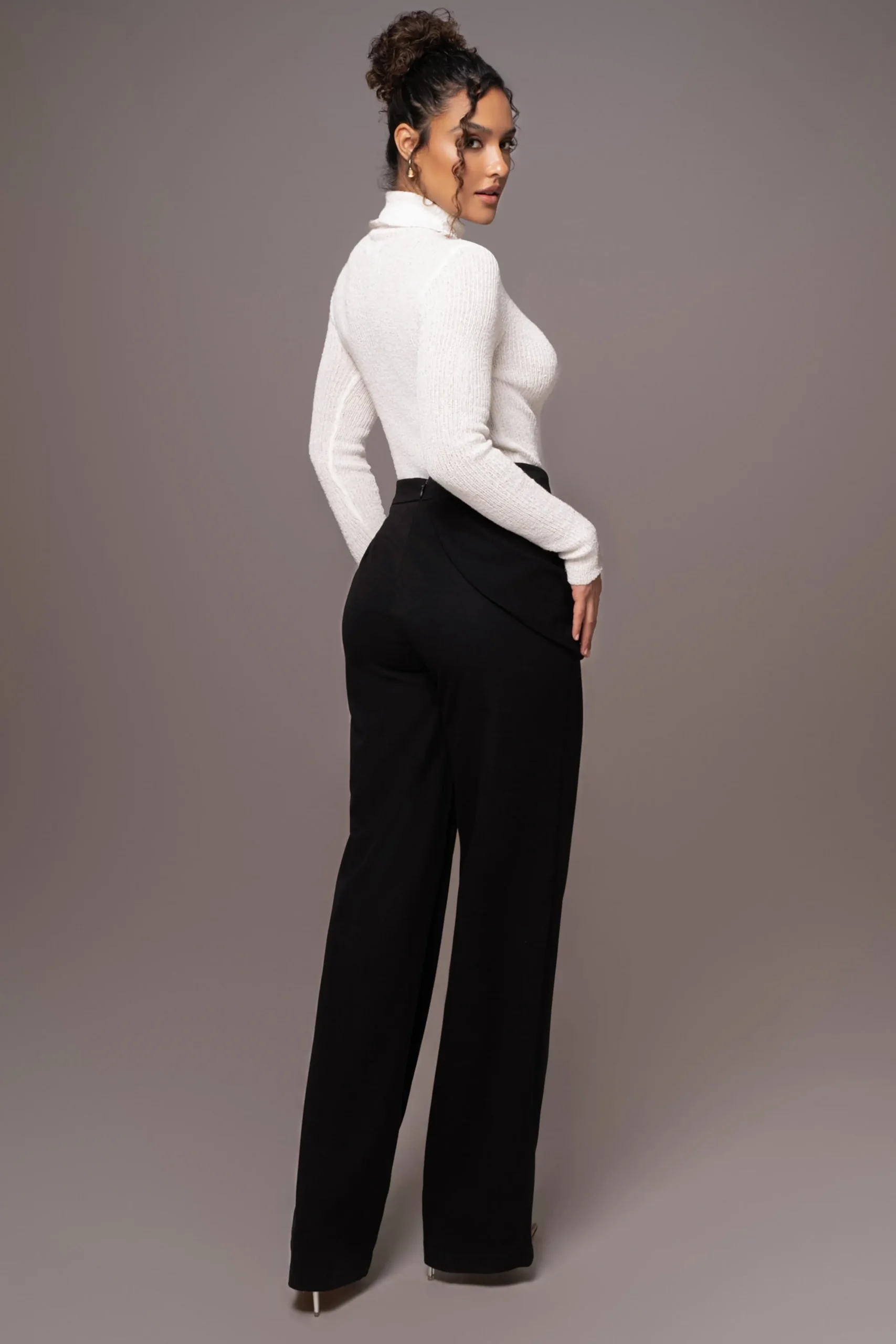 White Carli Turtle Neck Top