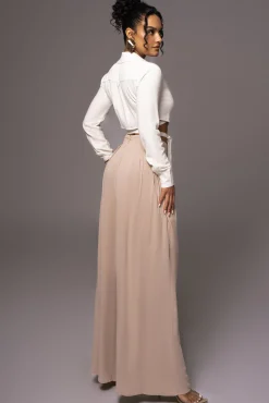 White Drift Away Linen Wrap Top
