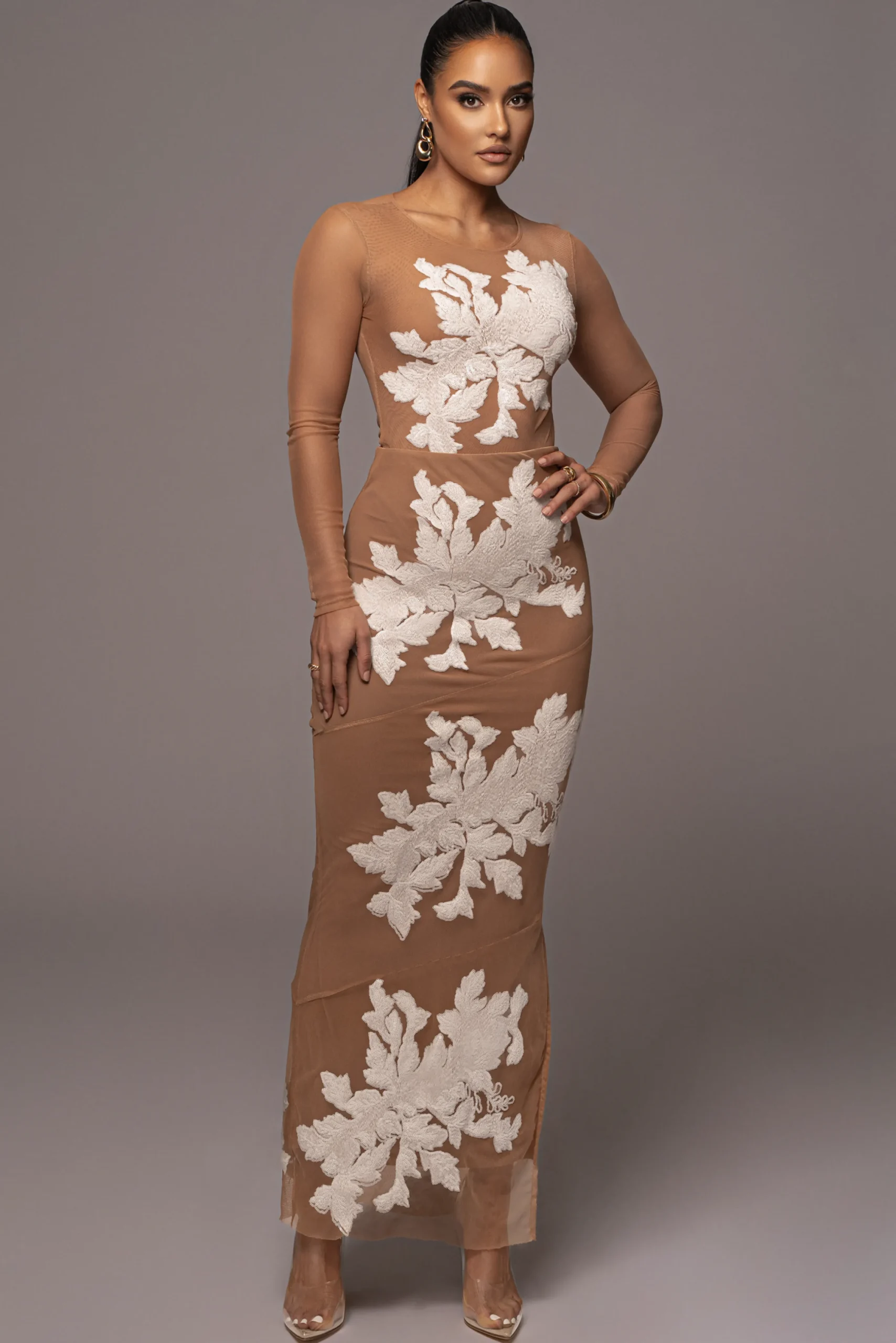 White Edena Embroidered Midi Skirt