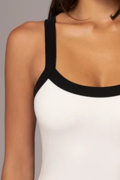 White Francesca Contrast Maxi Dress