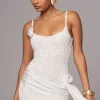 White Golden Dusk Sequin Dress