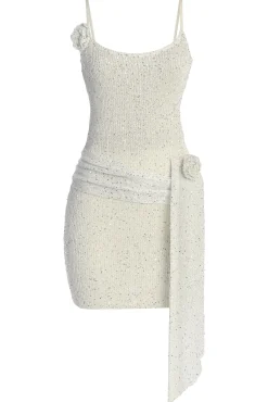 White Golden Dusk Sequin Dress