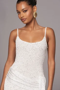 White Golden Dusk Sequin Dress