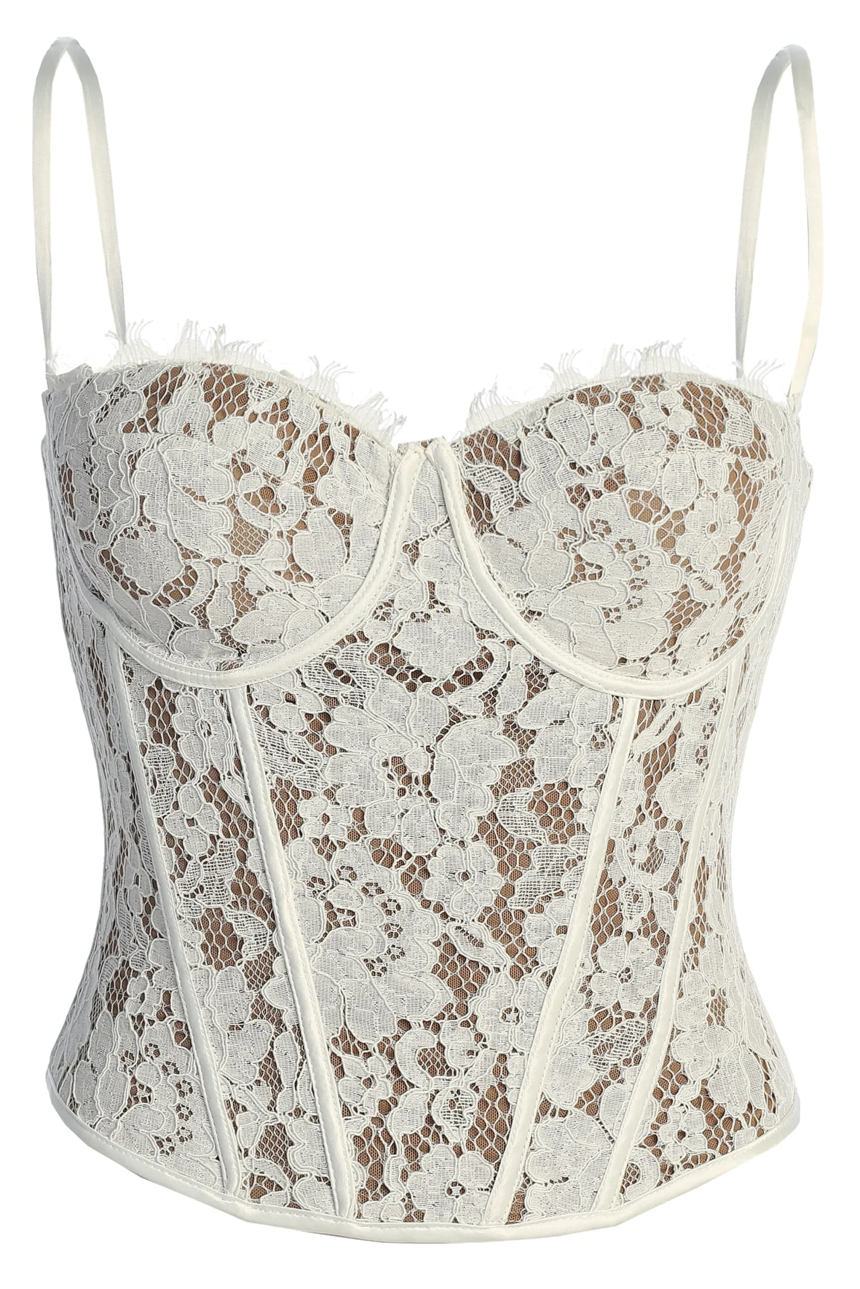 White Grecia Lace Bustier Top