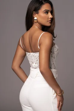 White Grecia Lace Bustier Top