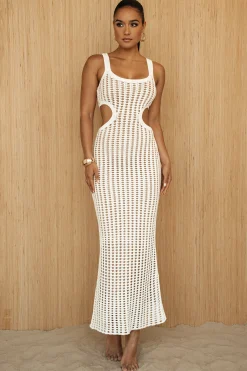 White Melrose Cutout Midi Dress