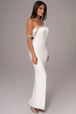 White Monette Asymmetric Dress