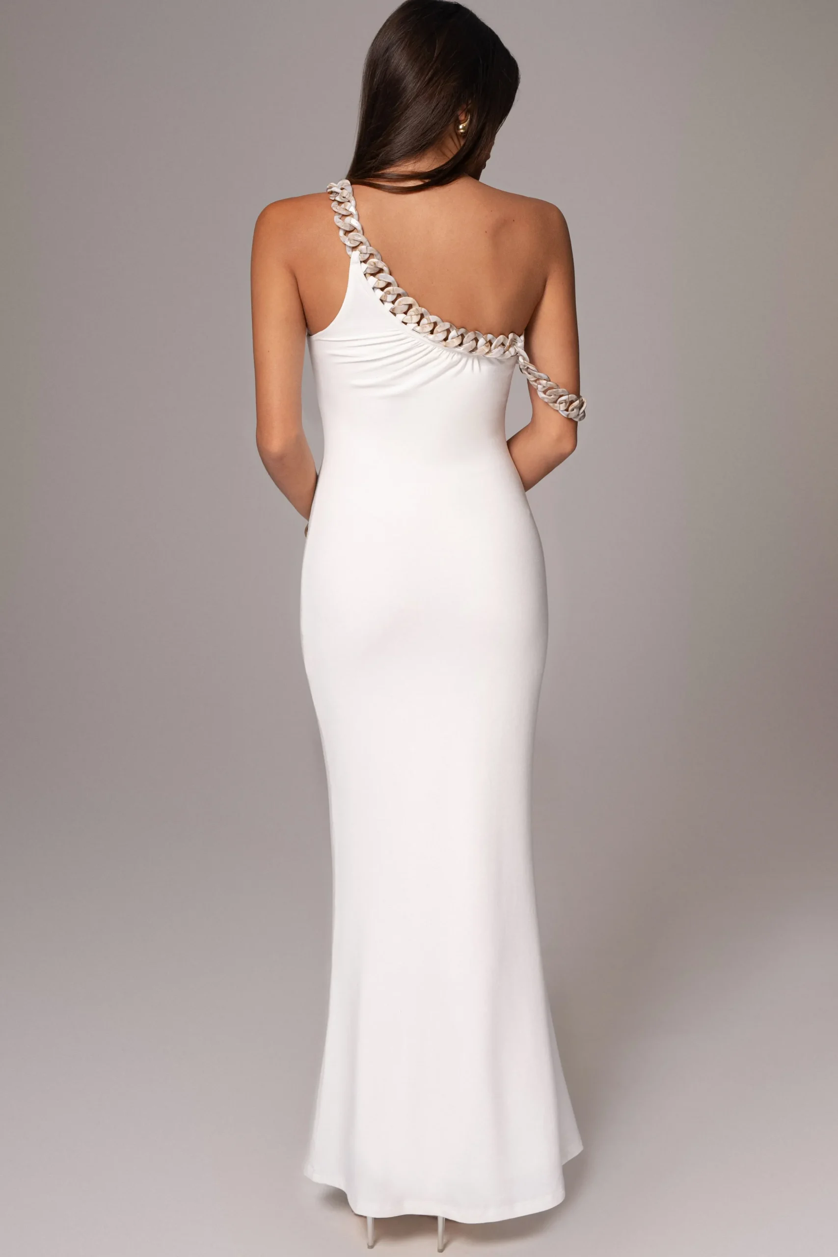 White Monette Asymmetric Dress