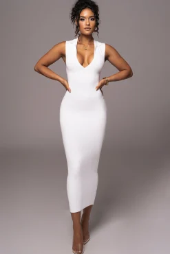 White Never Better Midi Dress