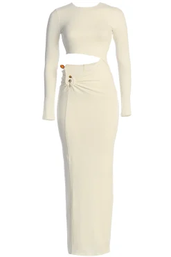 White Summer Romance Cutout Dress