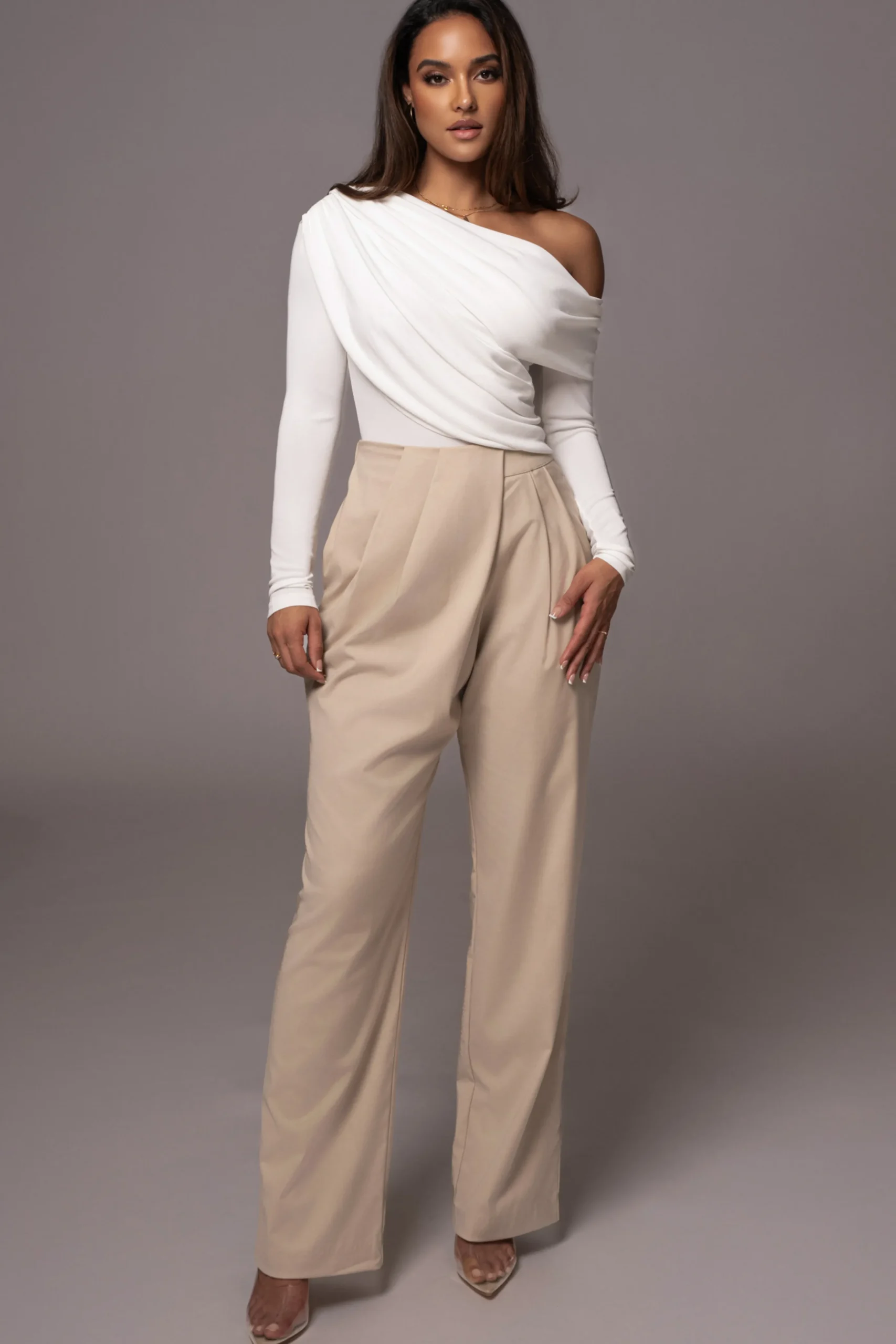 White Ultra High Neck Bodysuit