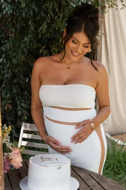 White Unpredictable Midi Dress