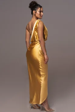 Yellow Anastacia Drape Maxi Dress
