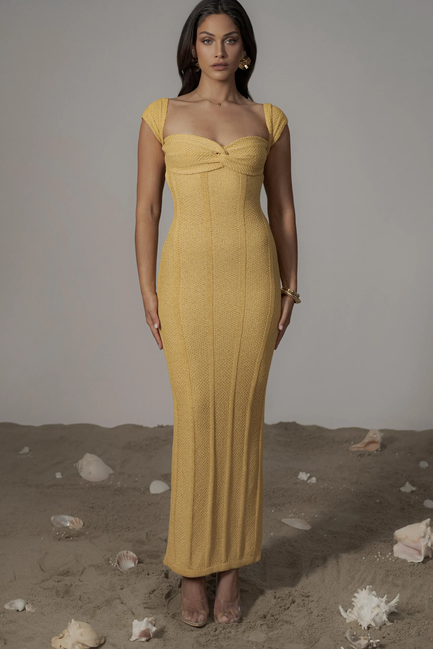 Yellow Blanca Strapless Maxi Dress