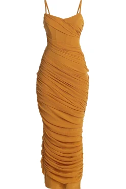 Yellow Catalina Lurex Knit Maxi Dress