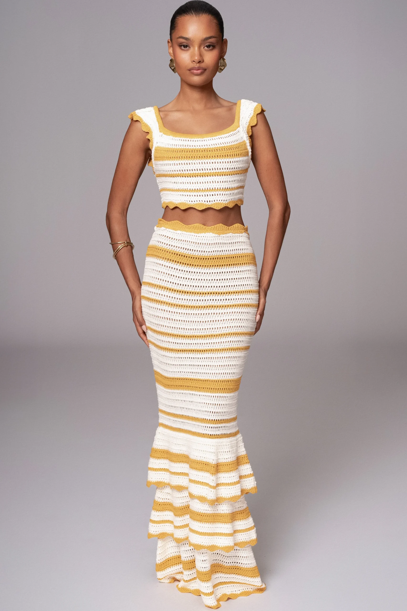 Yellow Corazon Ruffle Skirt Set