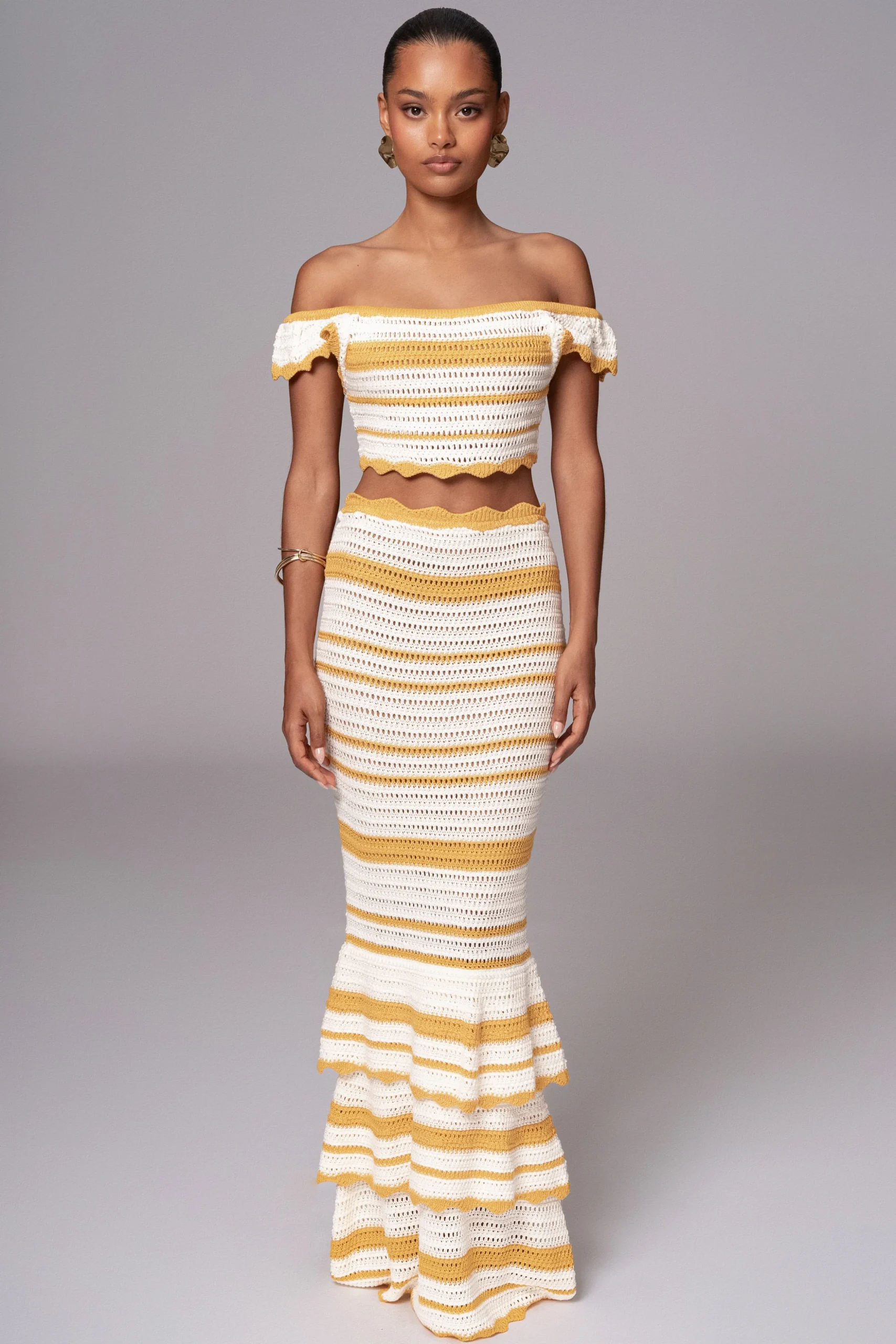 Yellow Corazon Ruffle Skirt Set