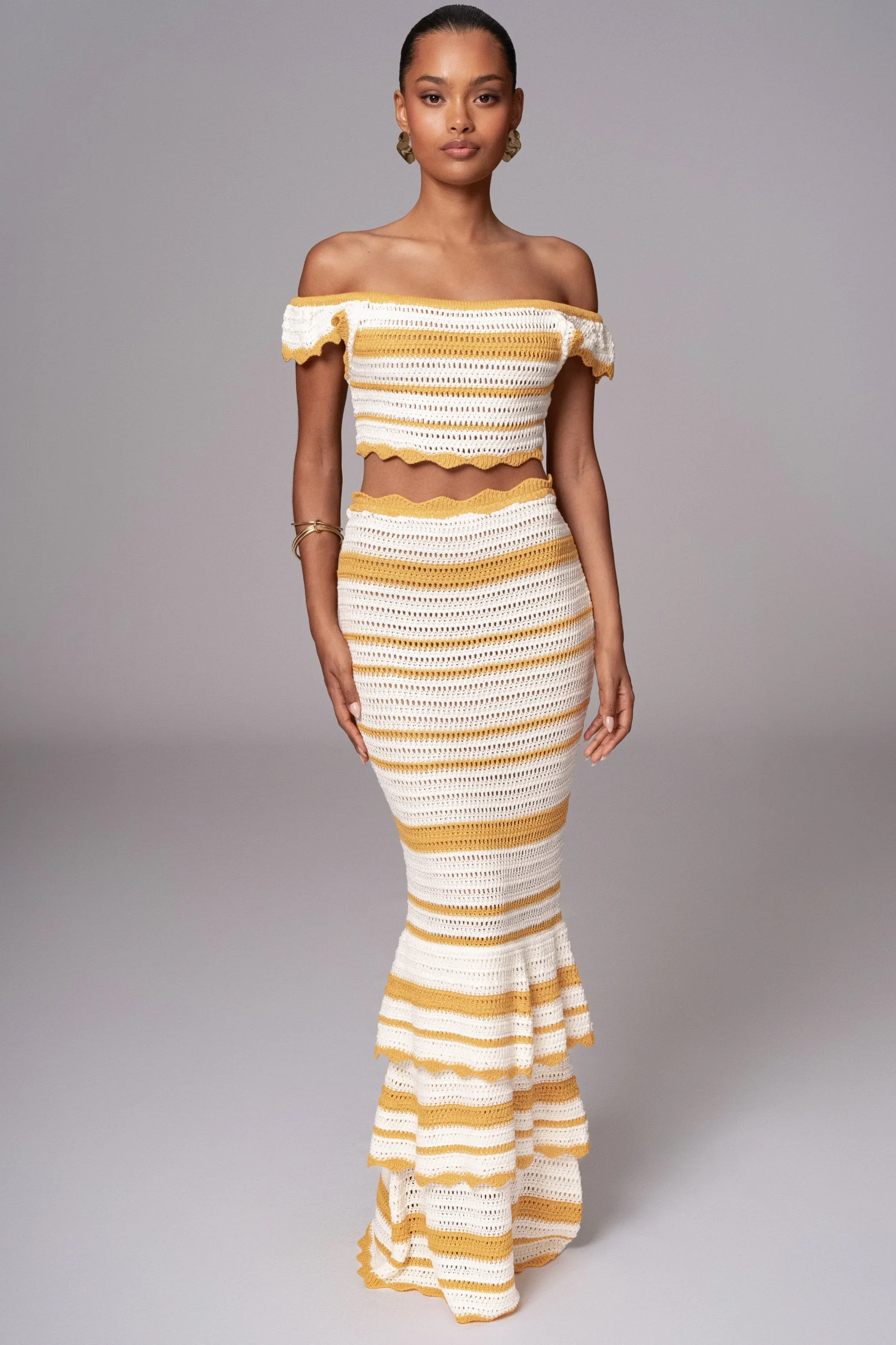 Yellow Corazon Ruffle Skirt Set