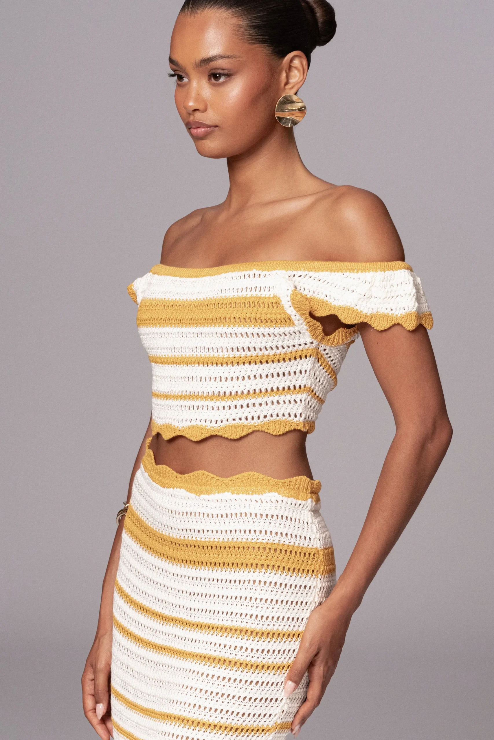 Yellow Corazon Ruffle Skirt Set