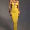 Yellow Enchantment Bustier Maxi Dress