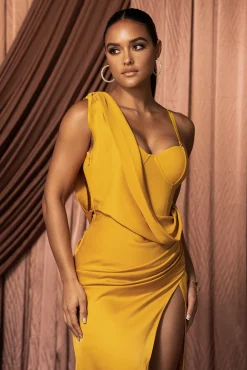 Yellow KRISTIANA SLIT DRESS