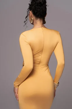 Yellow Rowan Plunge Maxi Dress