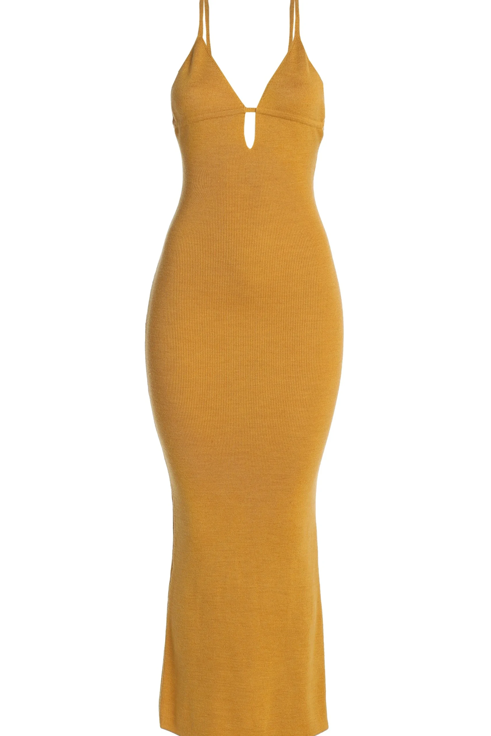 Yellow Sun Rays Knit Maxi Dress