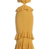 Yellow Sunshine Ruffle Linen Dress